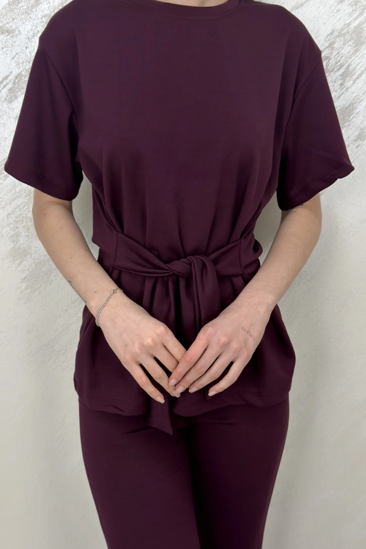 ÇİFT TARAF BAĞLAMALI MODAL TAKIM- FUŞYA