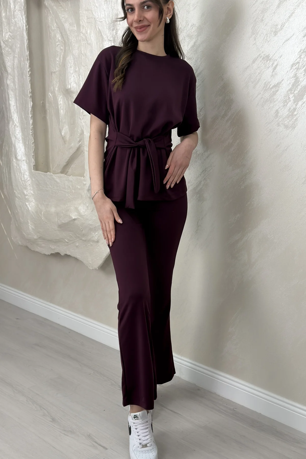 ÇİFT TARAF BAĞLAMALI MODAL TAKIM- FUŞYA