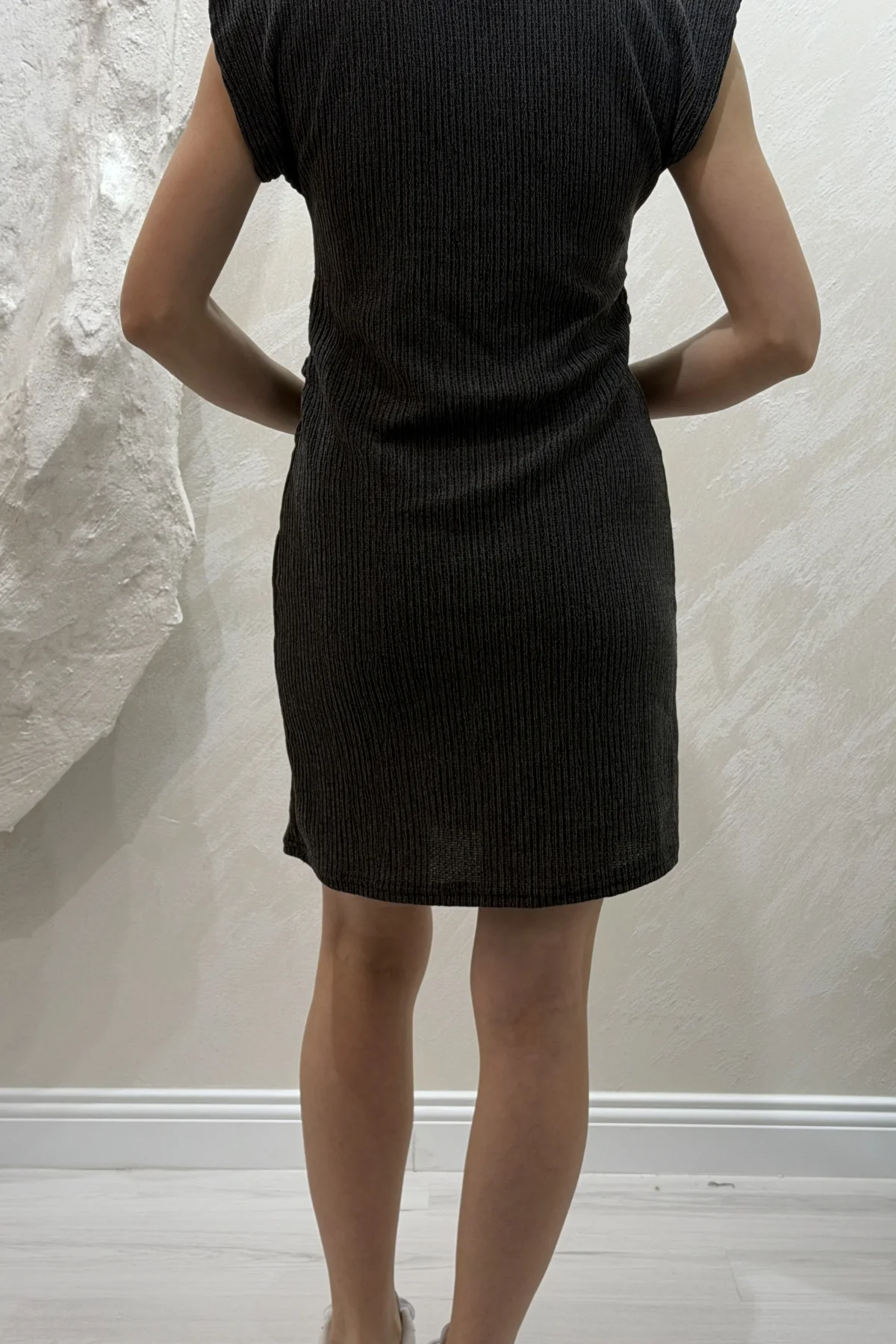 BÜRÜMCÜK MİNİ ELBİSE- FÜME