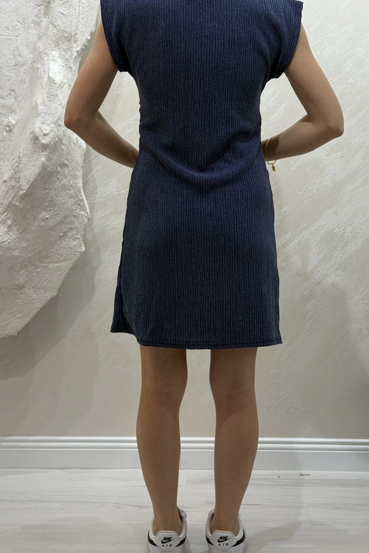 BÜRÜMCÜK MİNİ ELBİSE- İNDİGO