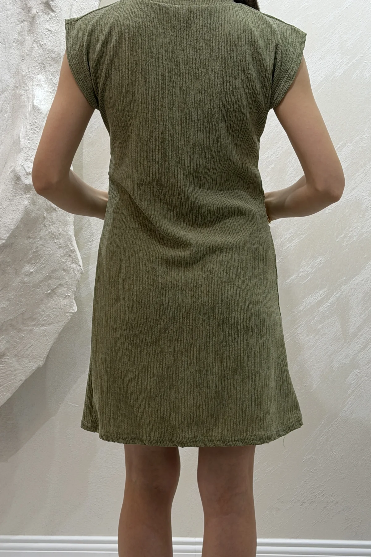 BÜRÜMCÜK MİNİ ELBİSE- YAĞ YEŞİLİ