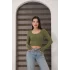 Kadın Kare Yaka Crop Body