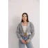 Fermuarlı Kısa Üç İplik Şardonlu Sweatshirt