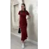 BELİ BAĞLAMALI MODAL KUMAŞ ELBİSE- BORDO