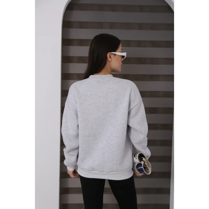 ÜÇ İPLİK ŞARDONLU BİSİKLET YAKA SWEATTSHİRT