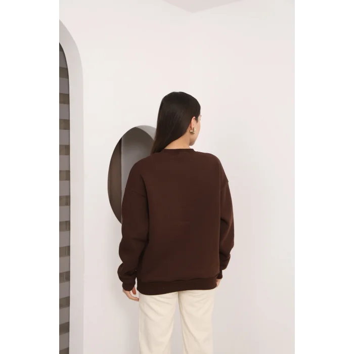 ÜÇ İPLİK ŞARDONLU BİSİKLET YAKA SWEATTSHİRT