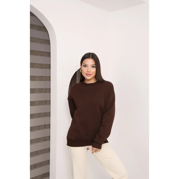 ÜÇ İPLİK ŞARDONLU BİSİKLET YAKA SWEATTSHİRT