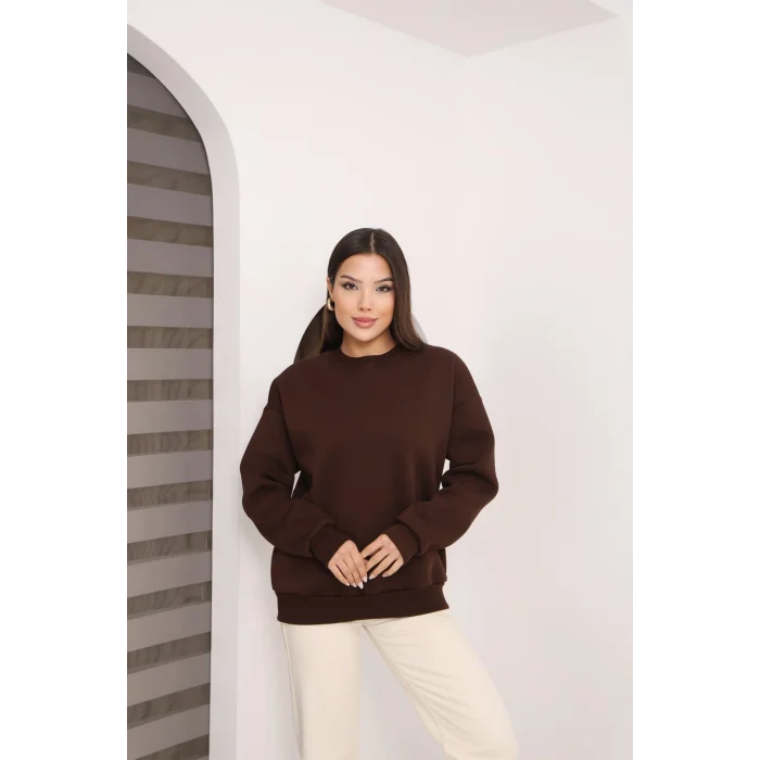 ÜÇ İPLİK ŞARDONLU BİSİKLET YAKA SWEATTSHİRT