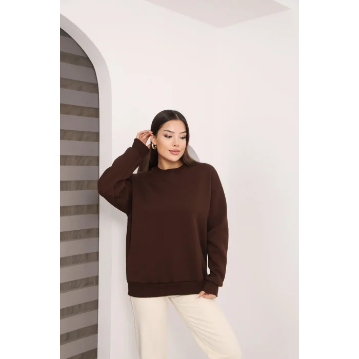 ÜÇ İPLİK ŞARDONLU BİSİKLET YAKA SWEATTSHİRT