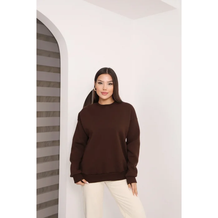 ÜÇ İPLİK ŞARDONLU BİSİKLET YAKA SWEATTSHİRT