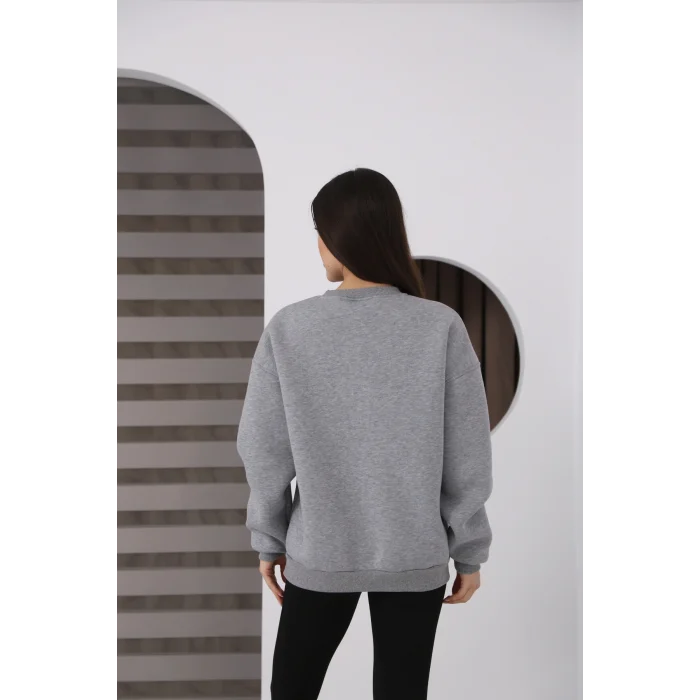 ÜÇ İPLİK ŞARDONLU BİSİKLET YAKA SWEATTSHİRT