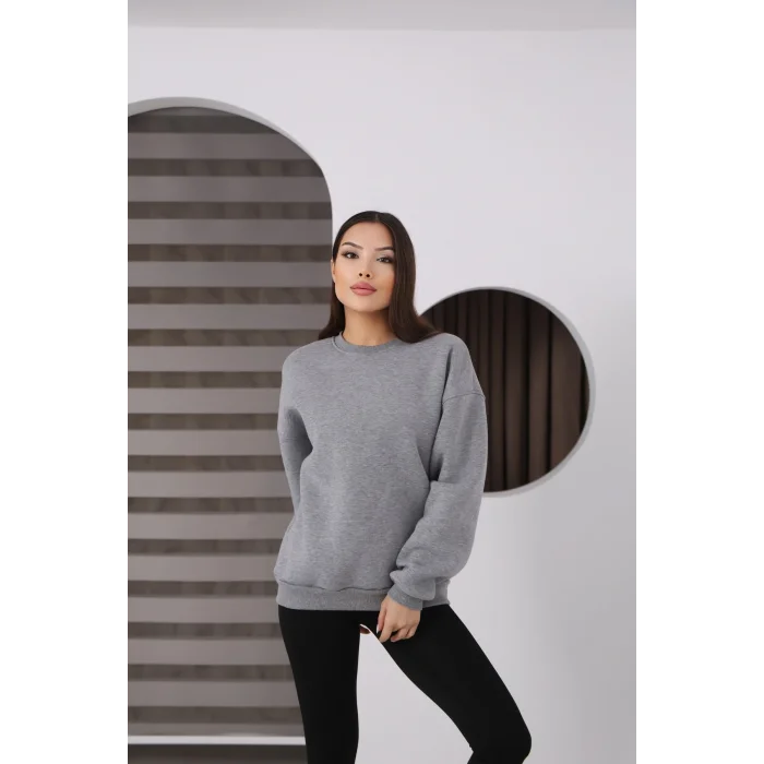 ÜÇ İPLİK ŞARDONLU BİSİKLET YAKA SWEATTSHİRT