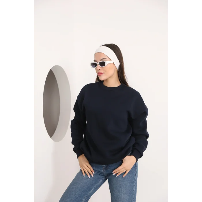 ÜÇ İPLİK ŞARDONLU BİSİKLET YAKA SWEATTSHİRT