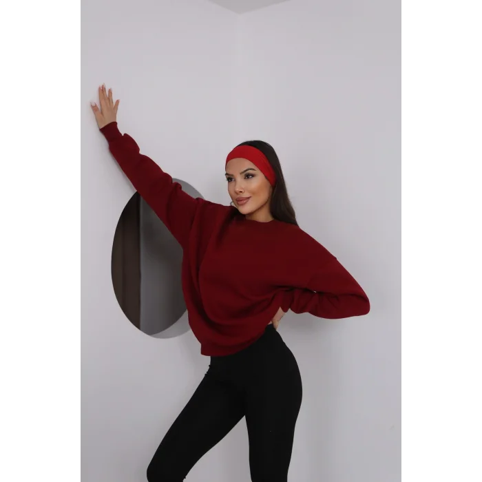 ÜÇ İPLİK ŞARDONLU BİSİKLET YAKA SWEATTSHİRT