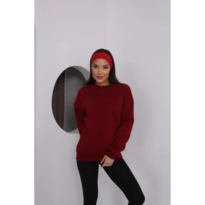 ÜÇ İPLİK ŞARDONLU BİSİKLET YAKA SWEATTSHİRT