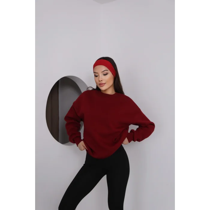 ÜÇ İPLİK ŞARDONLU BİSİKLET YAKA SWEATTSHİRT