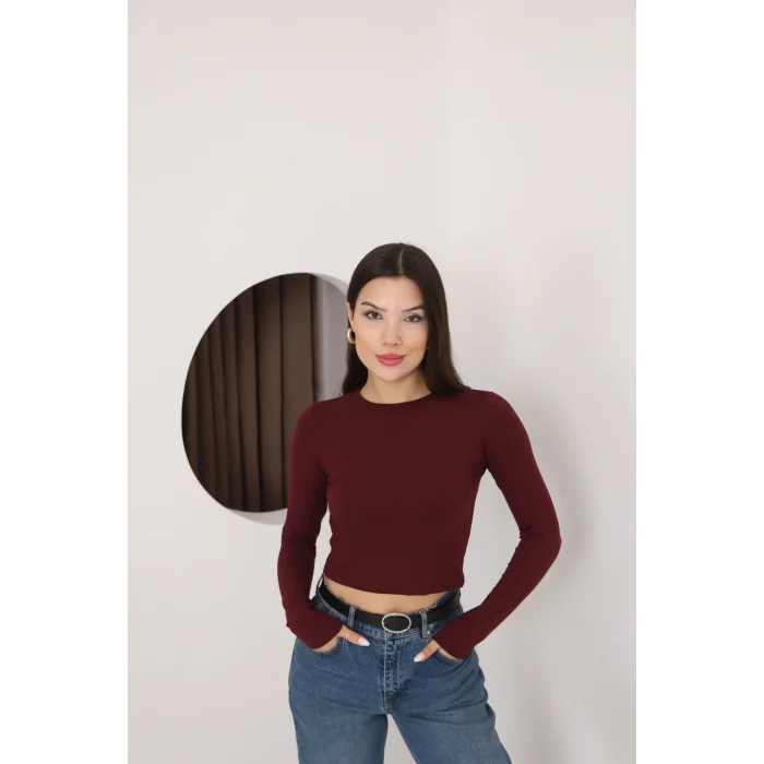 Kadın Bisiklet Yaka Crop Body