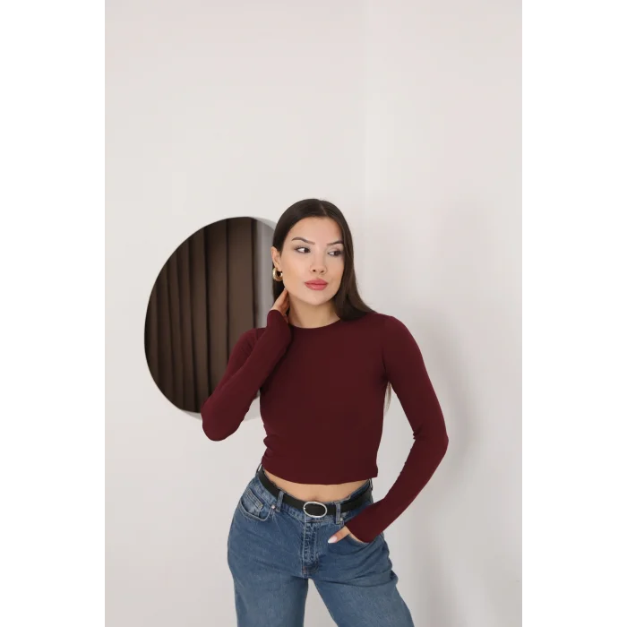 Kadın Bisiklet Yaka Crop Body