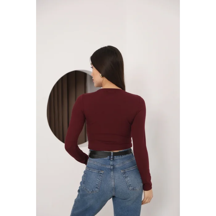 Kadın Bisiklet Yaka Crop Body