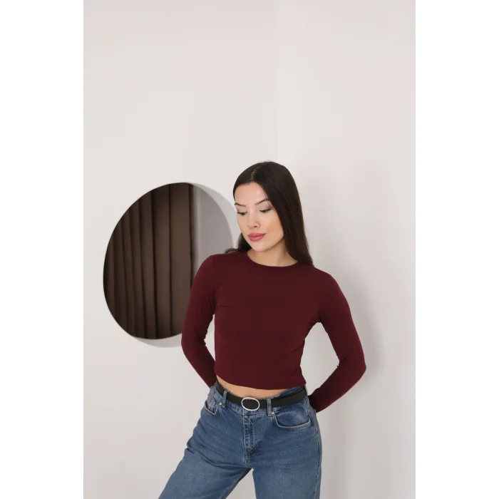 Kadın Bisiklet Yaka Crop Body