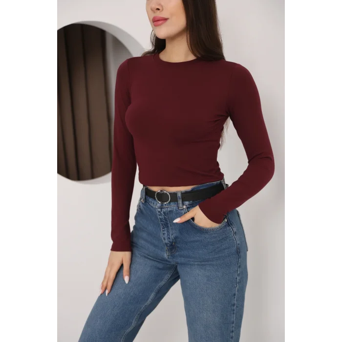 Kadın Bisiklet Yaka Crop Body