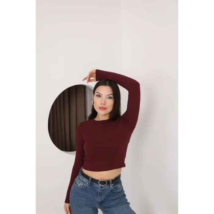 Kadın Bisiklet Yaka Crop Body