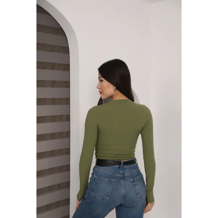 Kadın Bisiklet Yaka Crop Body