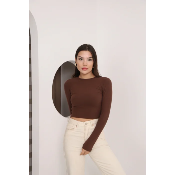 Kadın Bisiklet Yaka Crop Body