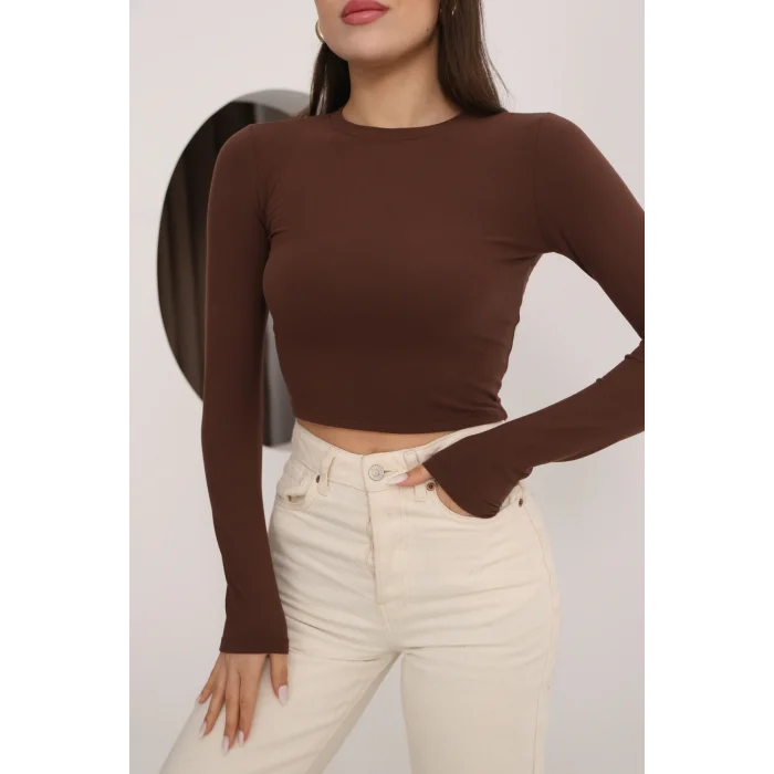 Kadın Bisiklet Yaka Crop Body