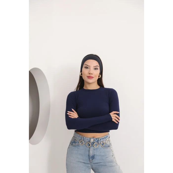 Kadın Bisiklet Yaka Crop Body