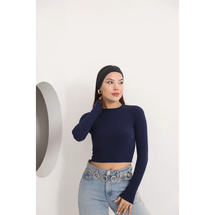 Kadın Bisiklet Yaka Crop Body