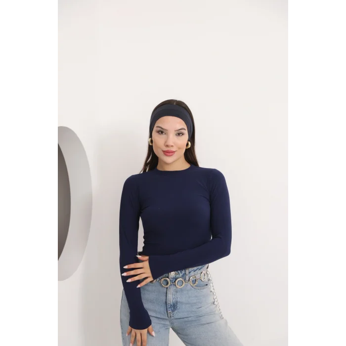 Kadın Bisiklet Yaka Crop Body