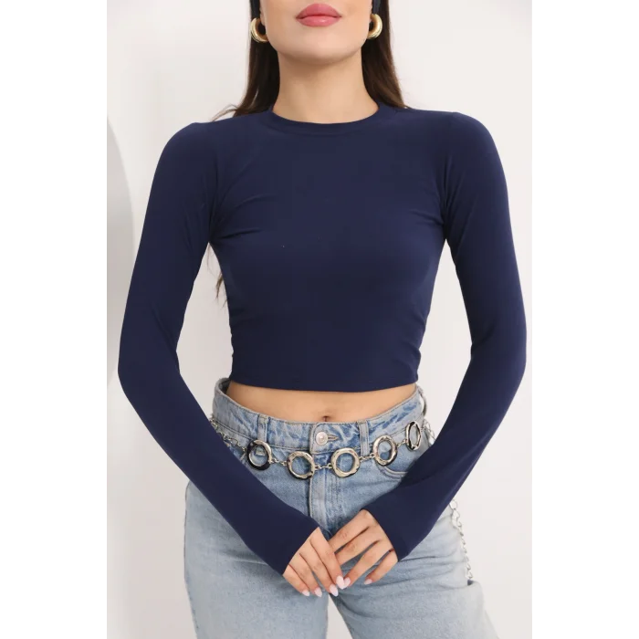 Kadın Bisiklet Yaka Crop Body