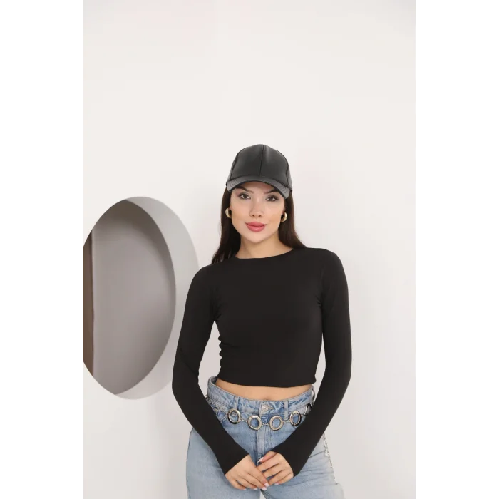 Kadın Bisiklet Yaka Crop Body