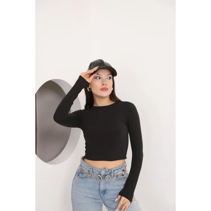 Kadın Bisiklet Yaka Crop Body