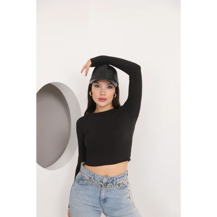 Kadın Bisiklet Yaka Crop Body