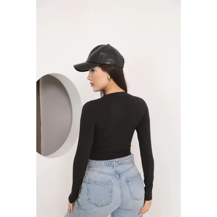 Kadın Bisiklet Yaka Crop Body