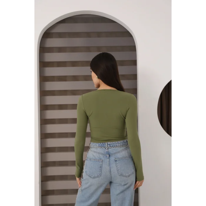 Kadın Kare Yaka Crop Body