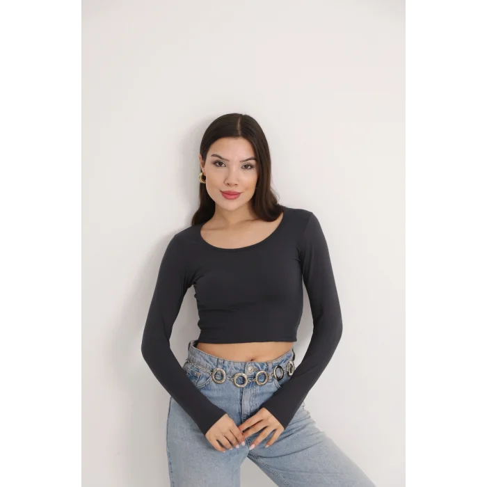 Kadın Kare Yaka Crop Body