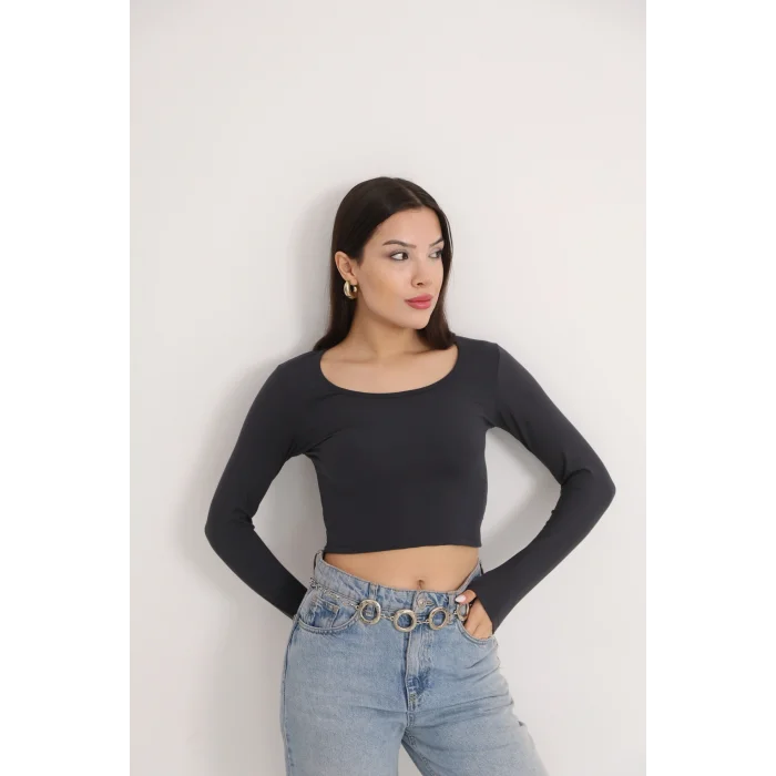 Kadın Kare Yaka Crop Body