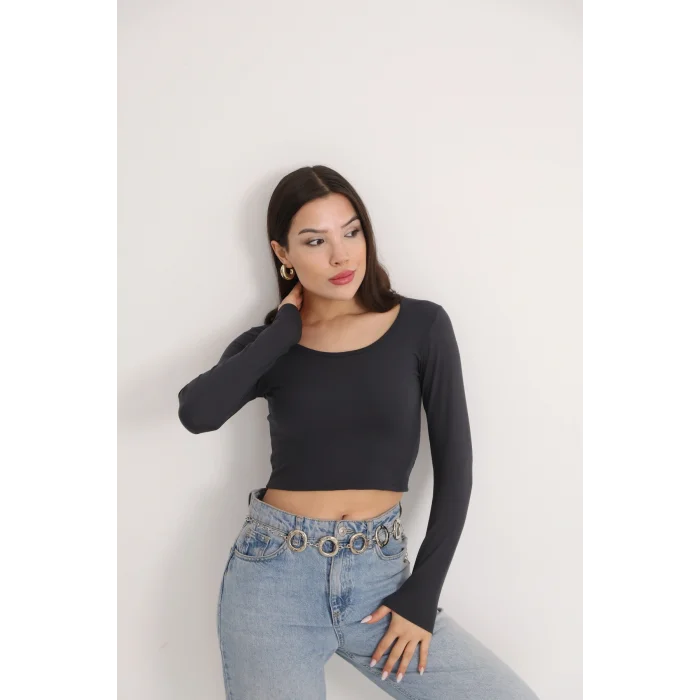 Kadın Kare Yaka Crop Body