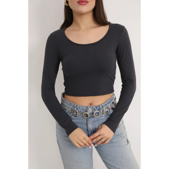 Kadın Kare Yaka Crop Body