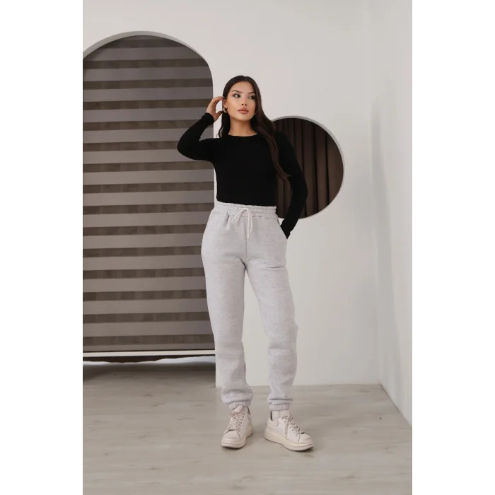 Üç iplik şardonlu paçası lastikli eşofman altı