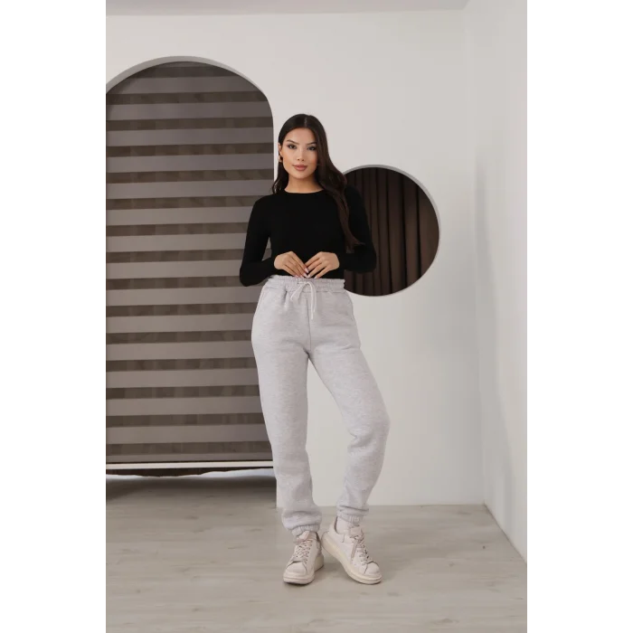 Üç iplik şardonlu paçası lastikli eşofman altı