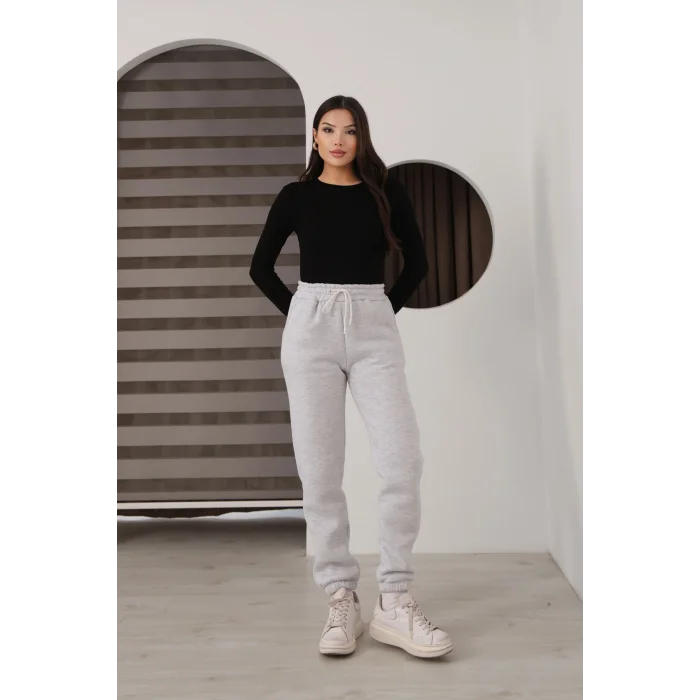 Üç iplik şardonlu paçası lastikli eşofman altı