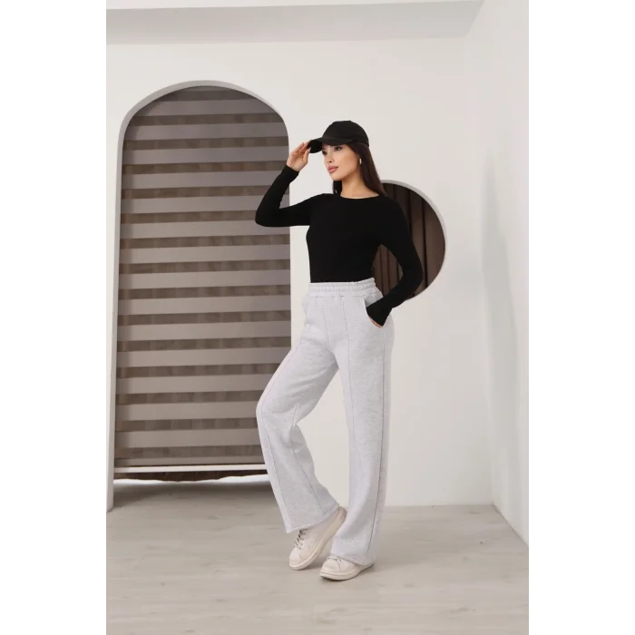 Kadın üç iplik Şardanlı bol paça eşofman altı