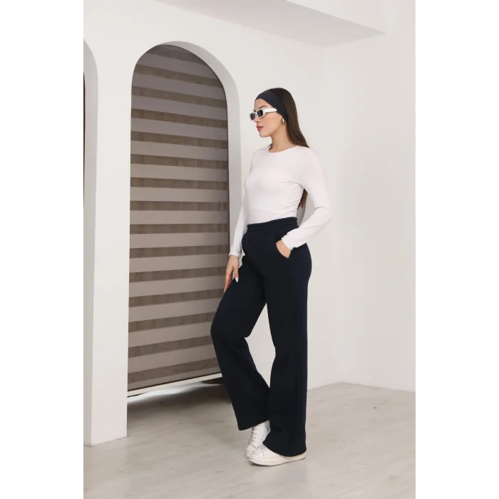 Kadın üç iplik Şardanlı bol paça eşofman altı