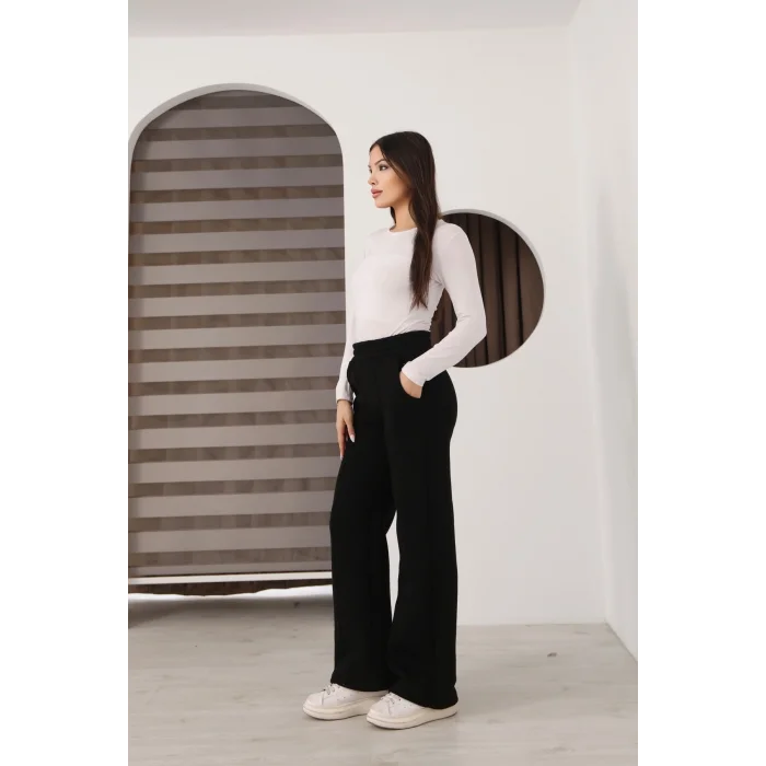 Kadın üç iplik Şardanlı bol paça eşofman altı