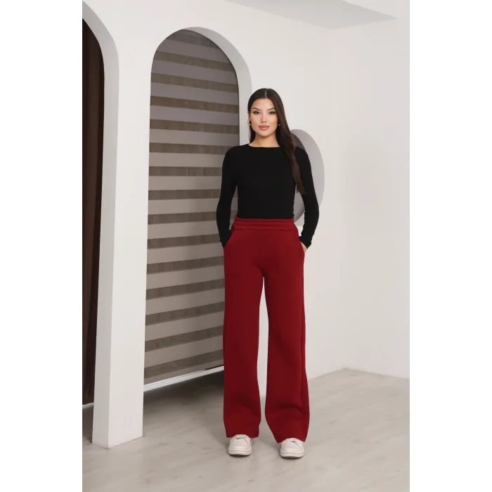 Kadın üç iplik Şardanlı bol paça eşofman altı