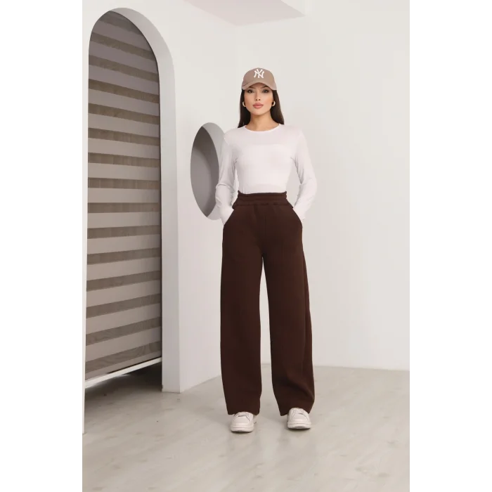 Kadın üç iplik Şardanlı bol paça eşofman altı